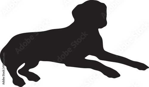 A silhouette dog isolated on a transparent background