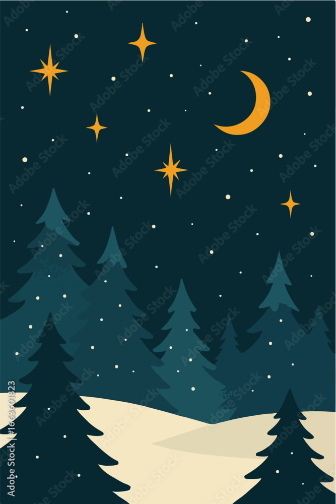 Fototapeta premium Christmas Night Sky 