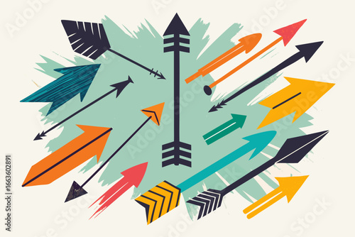 Dynamic Arrow Collection Showcasing Direction and Strategy, Perfect for Marketing Campaigns, Creative Projects, and Business Presentations Requiring Visual Impact and Modern Appeal