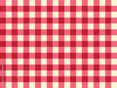 Red Plaid Gingham Checkered Seamless Pattern