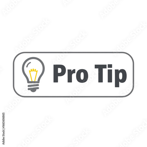 Pro Tip Lightbulb Icon Vector Sticker