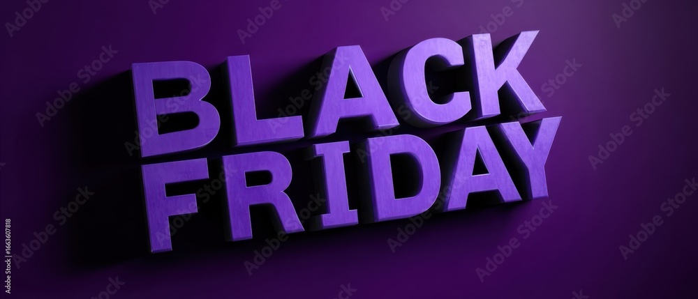 Fototapeta premium The Bold Black Friday Sign Against a Vibrant Purple Background