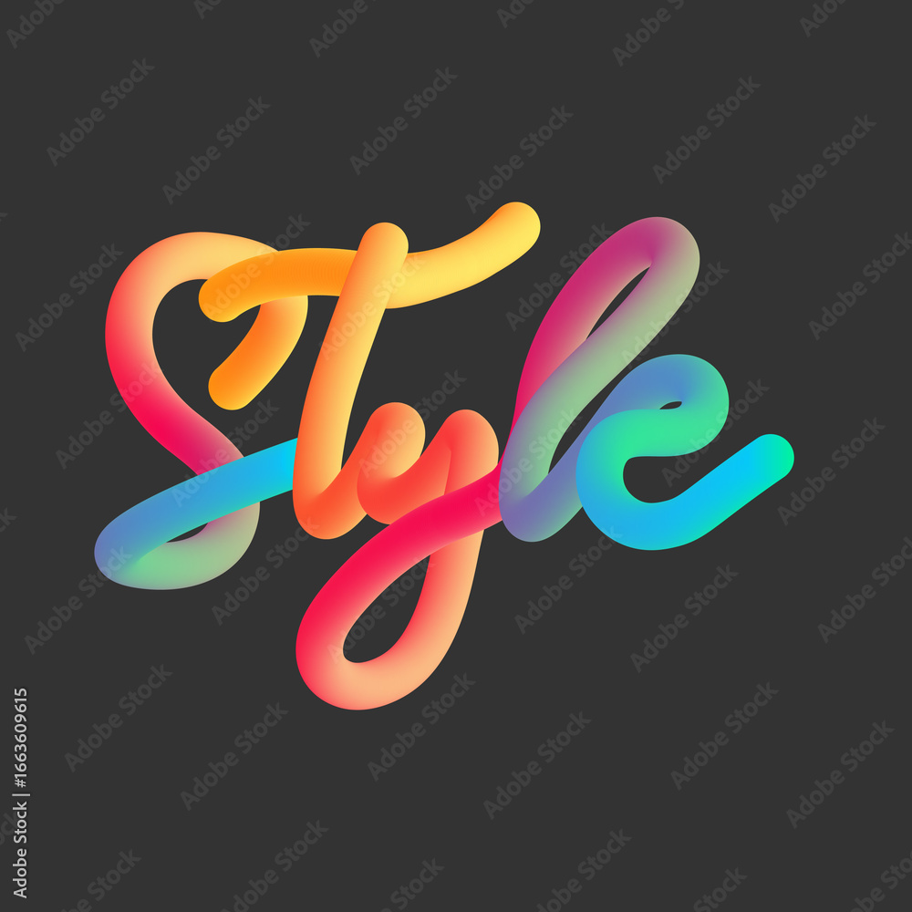Fototapeta premium Creative 3D Typography of Word STYLE
