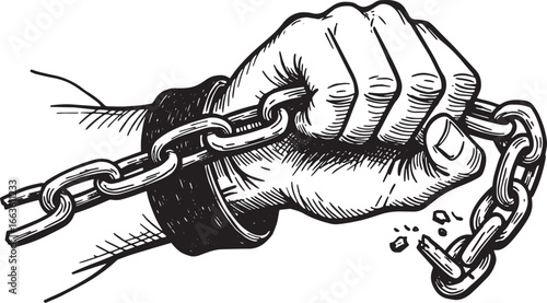 Hand Breaking Chains: A Symbol of Freedom and Liberation in Wood