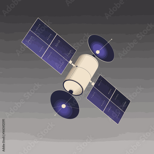 This satellite captures the essence of modern technology, orbiting above Earth and highlighting human innovation in space exploration and communication systems.
