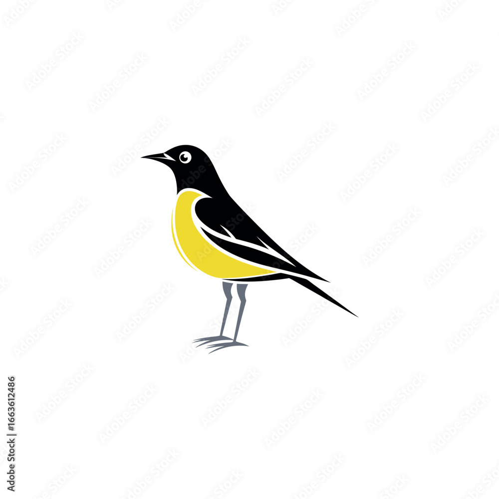 Fototapeta premium Minimalist black bird silhouette with elegant wings in flight on white background – modern abstract vector design, perfect for logos, tattoos, and branding concepts