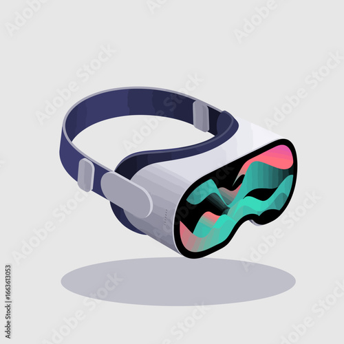 This modern virtual reality headset features a streamlined design and vibrant colors, offering users a gateway to thrilling digital experiences and interactive adventures.