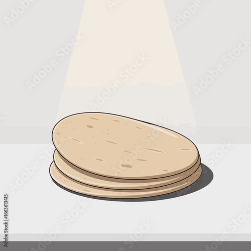 An artistic representation of freshly made tortillas stacked on a clean surface, highlighting their significance in diverse cuisines and their role in culinary traditions worldwide.