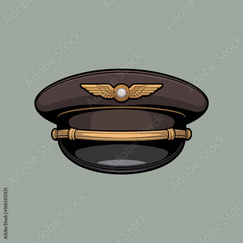 This image displays an authoritative pilot cap featuring golden embellishments, signifying professionalism and dedication in aviation and travel industries.
