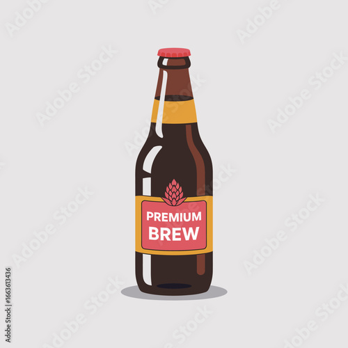 A vintage-style bottle of premium brew beer, showcasing an inviting label and design that evokes feelings of relaxation and enjoyment for social settings and gatherings.