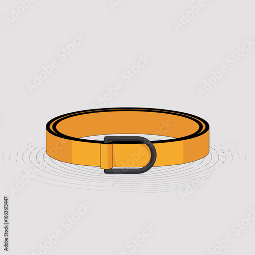 A minimalist illustration of a bright yellow belt featuring a sleek buckle, exemplifying modern style and functionality in accessory design for fashion enthusiasts.