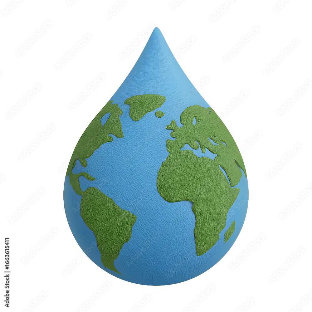 Fototapeta premium Earth globe inside raindrop shape conceptual image clean water resources environmental awareness high quality professional