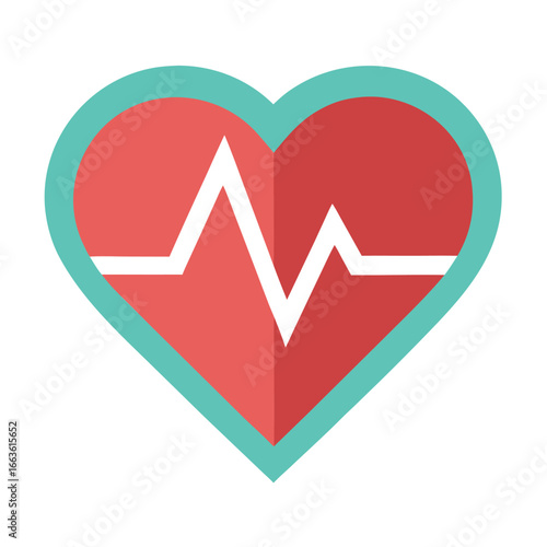 A stylized illustration of a heart shape with a heartbeat line, representing health and vitality