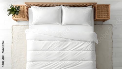 Clean White Bedding Mockup Perfect for Hotel, Airbnb, or Home Decor Designs