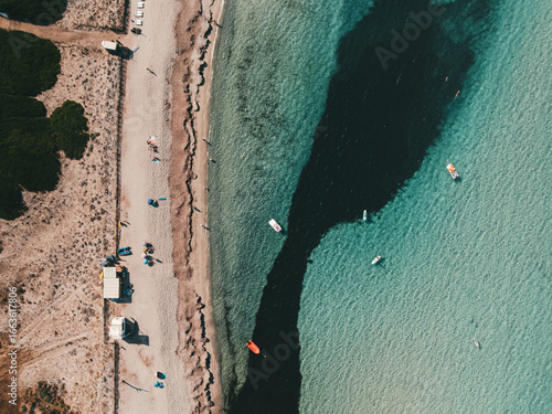 Aerial Beach Landscape with Boats