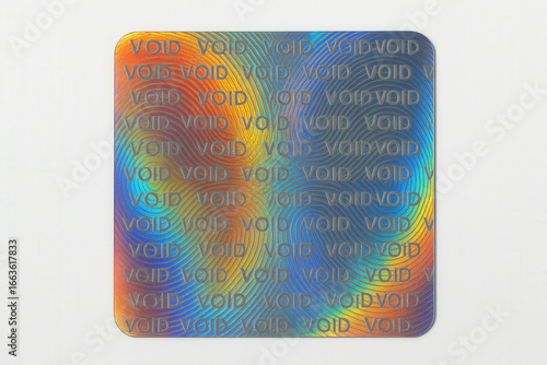 Holographic VOID Security Label with Iridescent Moiré Pattern