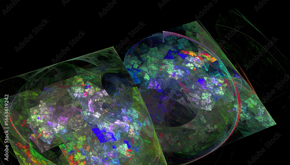 Fototapeta premium Abstract swirling patterns of vibrant colors creating a mesmerizing visual experience on a dark background