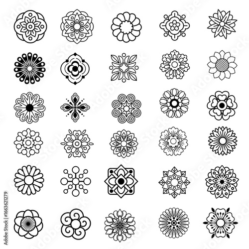 Basic shape geometry floral, abstract ornarment design.