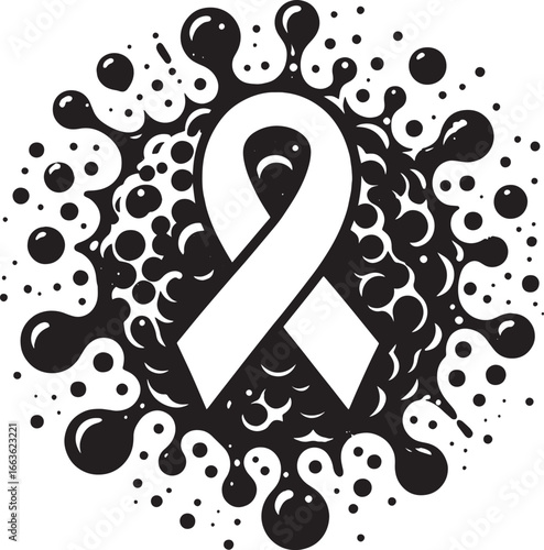 A symbolic illustration of a ribbon, representing awareness and support for various causes