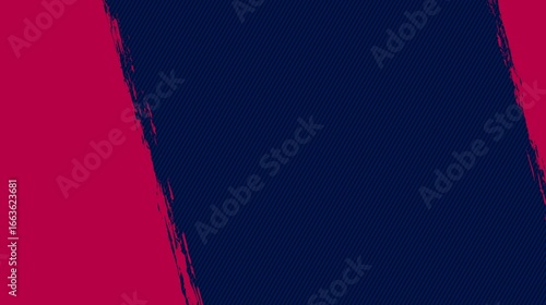 Fototapeta Naklejka Na Ścianę i Meble -  Abstract modern background with a dynamic brush stroke dividing a diagonal stripe pattern in dark blue and a solid magenta color. Perfect for sports posters, banners, and promotions