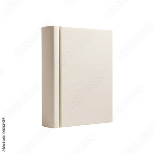 Blank beige hardcover book isolated on transparent background