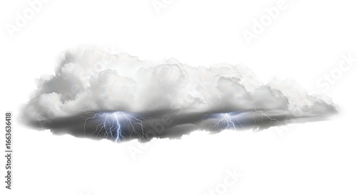 Dramatic Thunderstorm Cloud with Lightning. Ai generation
