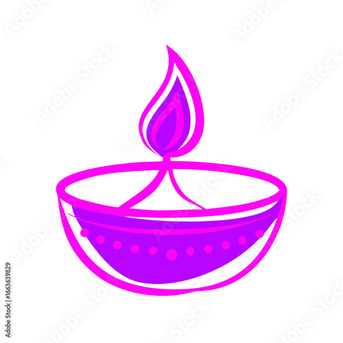 Creative Diwali diya vector illustration, Diwali decorative diya illustration
