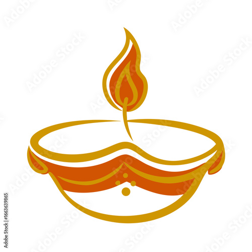Creative Diwali diya vector illustration, Diwali decorative diya illustration