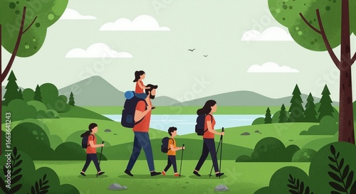 Family Adventure Hiking Through Nature's Beauty with Kids - A Scenic Journey of Togetherness and Exploration in the Great Outdoors