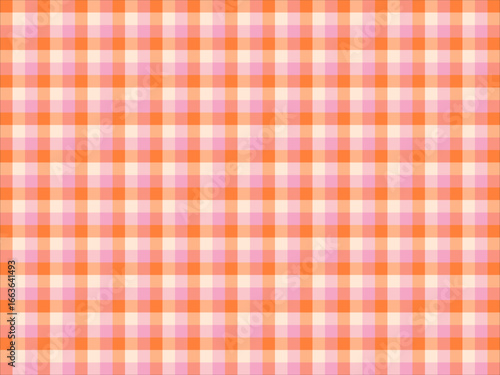 Orange Checkered Gingham Plaid tartan  Seamless Pattern