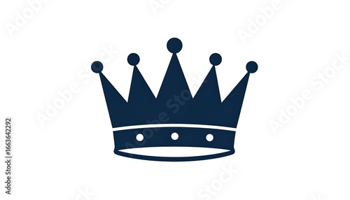 A simple, dark blue crown icon stands out against a plain white background.