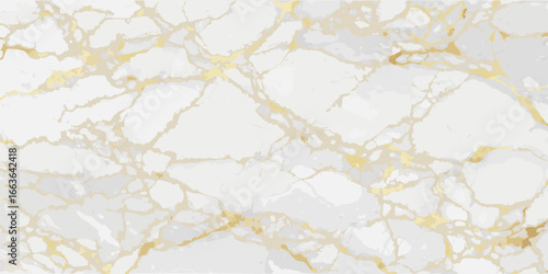 White marble texture with gold veins vector illustration