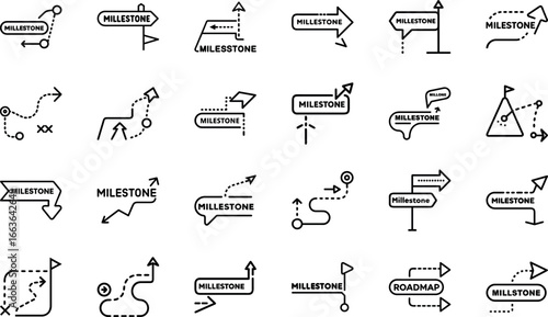 Business Finance and Analytics Line Icons Set – Growth, Sales, Investment, Marketing Strategy, Data Analysis, KPI, Banking and Financial Vector Clipart for Digital Design and Presentations