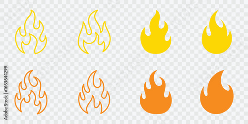 Fire icon vector set collection