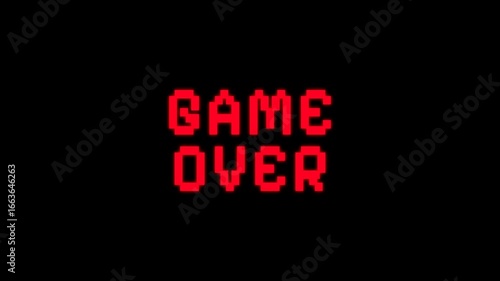 Retro Game Over - Pixelated Red Death Screen.