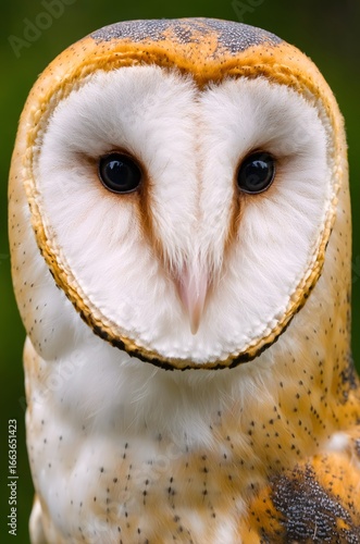 Majestic Barn Owl Close-Up Illustration