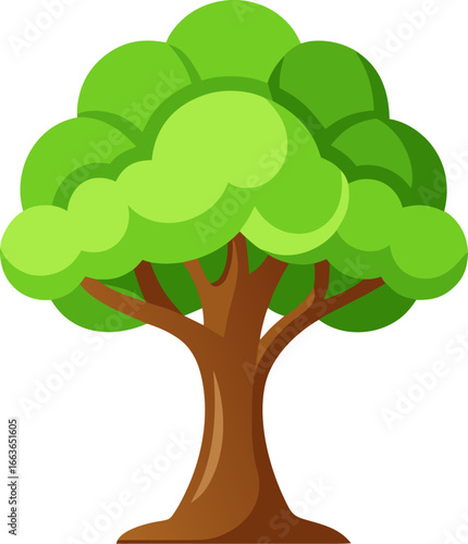 Tree color vector icon on white background