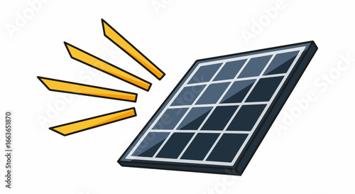Solar Panel Absorbing Sunlight for Renewable Energy.