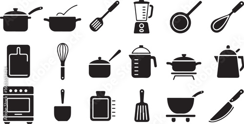 set of kitchen utensils