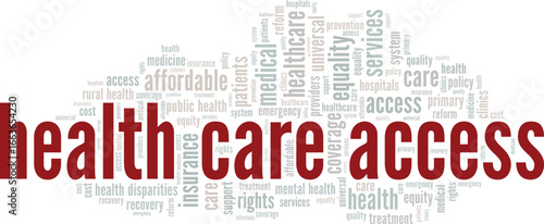 Health Care Access word cloud conceptual design isolated on white background.