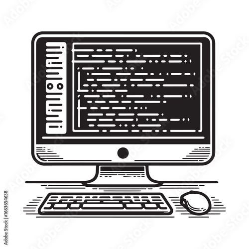 Desktop Monitor with Code Snippet
