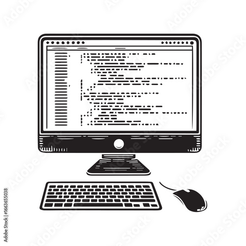 Desktop Monitor with Code Snippet