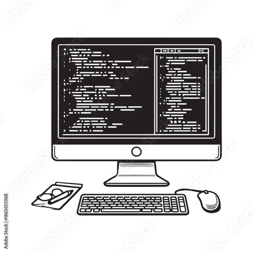 Desktop Monitor with Code Snippet