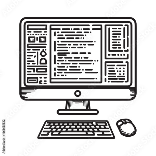 Desktop Monitor with Code Snippet