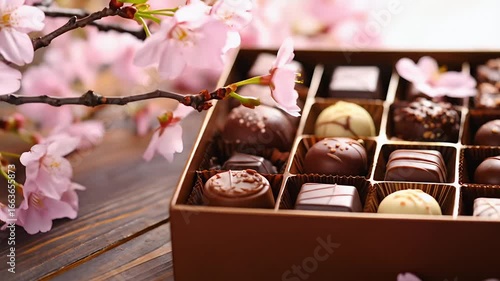 Chocolate box gift spring flowers