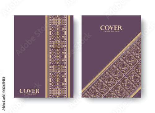 Elegant Ornamental Pattern Style Cover Design Template for Book