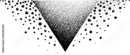 Abstract expanding fractal design with stippling dotwork for art and design projects