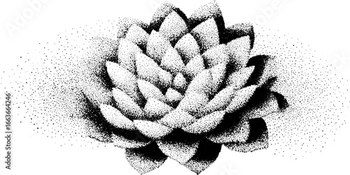 Intricate fractal mandala design with stippling dotwork technique for artistic projects