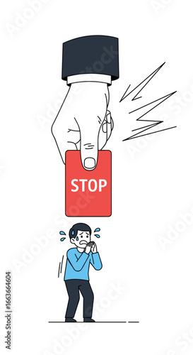 Fear of authority and consequences of disobedience awaiting judgment and punishment for mistakes