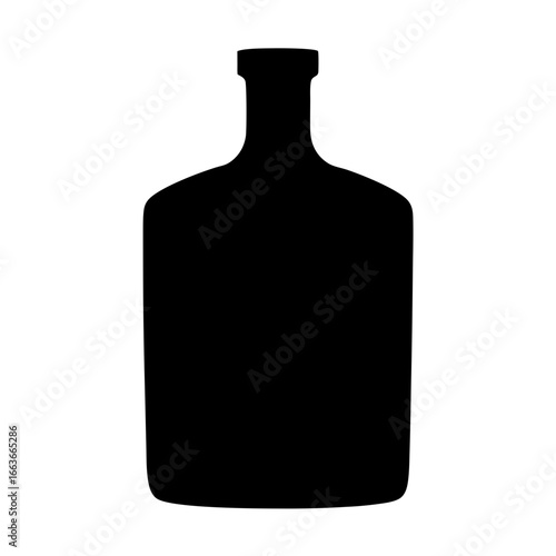 Silhouette of a classic bottle shape for liquor or distilled spirits